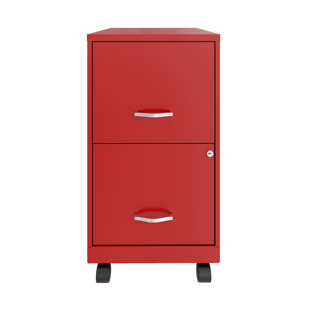 Space Solutions 18" Deep 2 Drawer Vertical File Cabinet, Lava Red. Picture 1