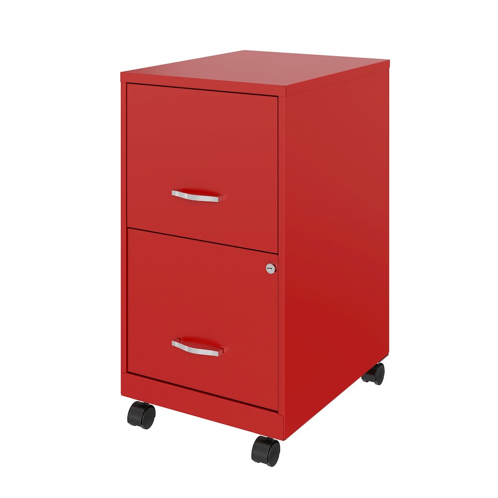 Space Solutions 18" Deep 2 Drawer Vertical File Cabinet, Lava Red. Picture 2