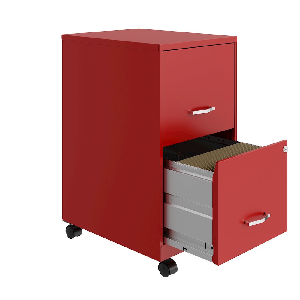 Space Solutions 18" Deep 2 Drawer Vertical File Cabinet, Lava Red. Picture 3