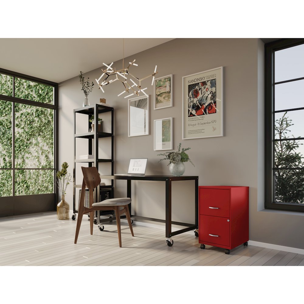 Space Solutions 18" Deep 2 Drawer Vertical File Cabinet, Lava Red. Picture 5