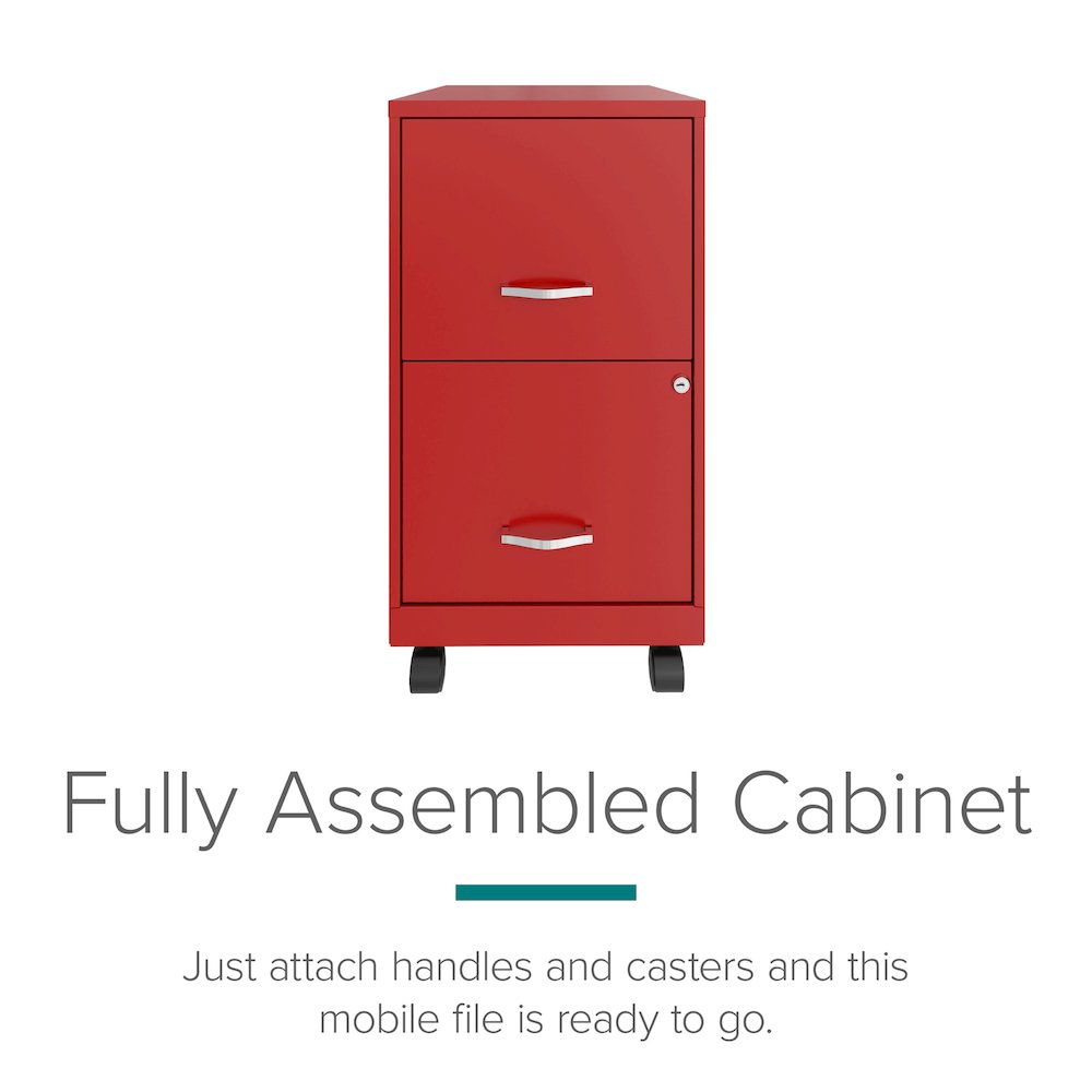Space Solutions 18" Deep 2 Drawer Vertical File Cabinet, Lava Red. Picture 6