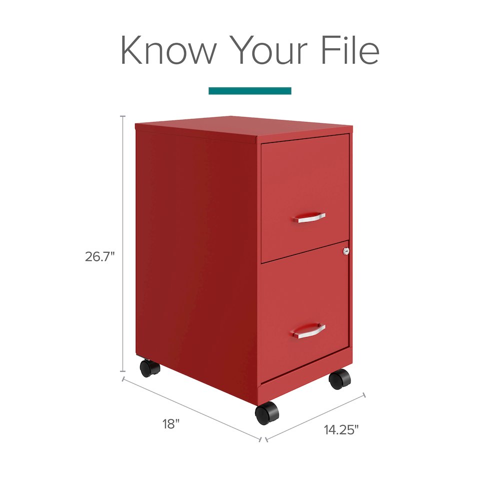 Space Solutions 18" Deep 2 Drawer Vertical File Cabinet, Lava Red. Picture 10