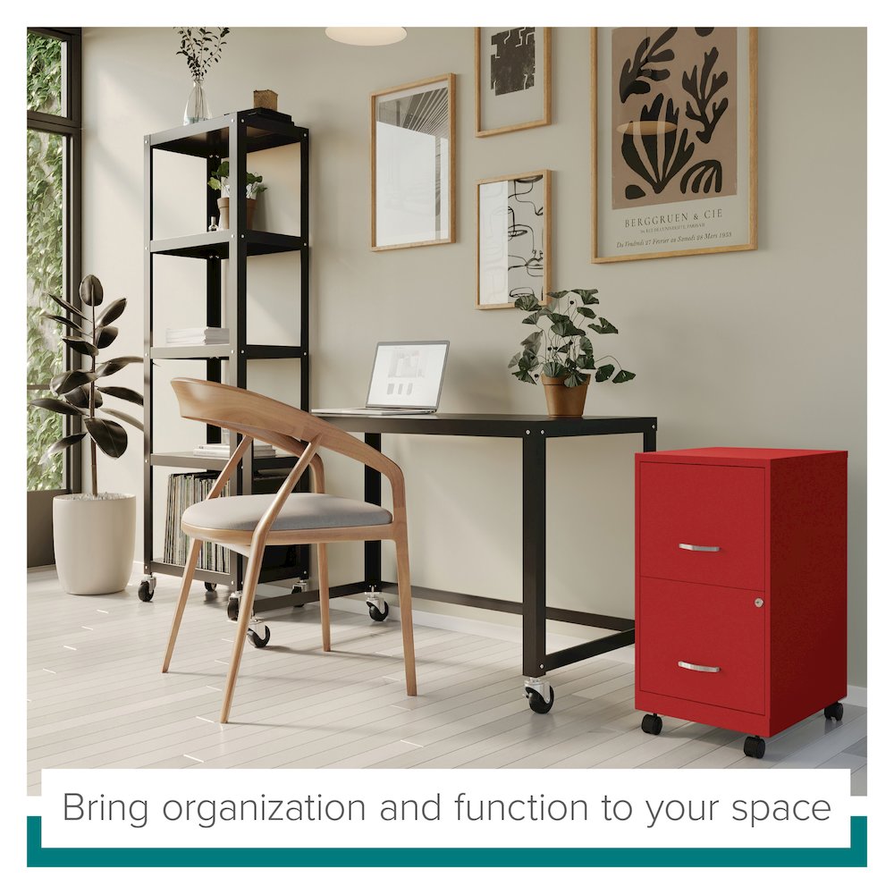 Space Solutions 18" Deep 2 Drawer Vertical File Cabinet, Lava Red. Picture 11