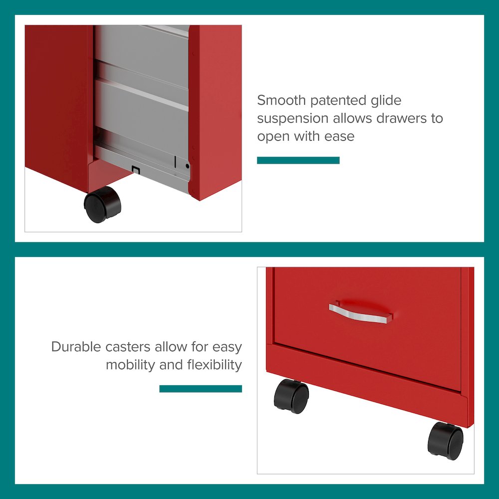 Space Solutions 18" Deep 2 Drawer Vertical File Cabinet, Lava Red. Picture 14