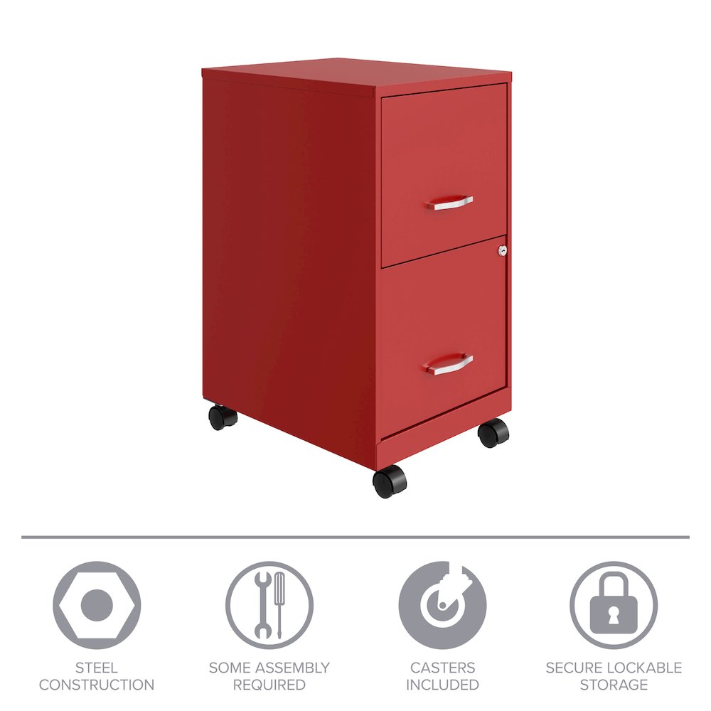 Space Solutions 18" Deep 2 Drawer Vertical File Cabinet, Lava Red. Picture 15