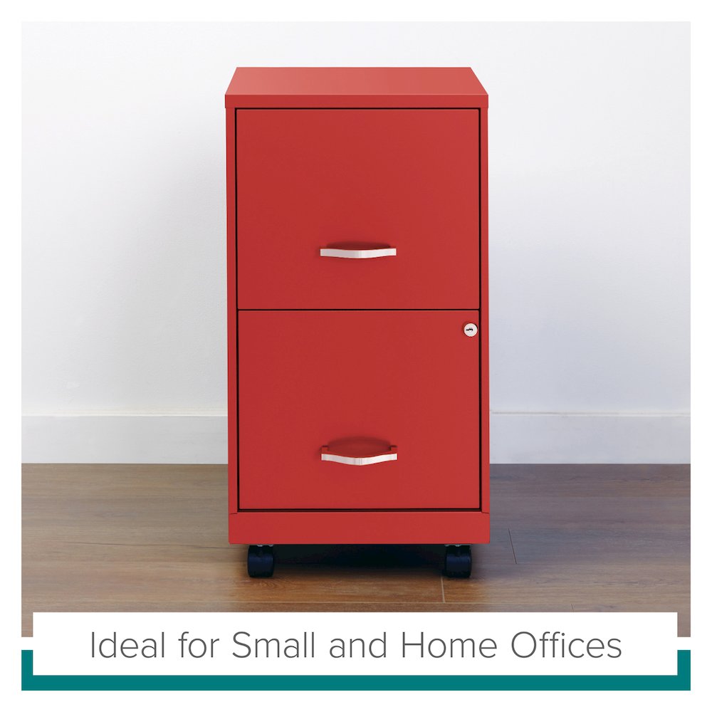 Space Solutions 18" Deep 2 Drawer Vertical File Cabinet, Lava Red. Picture 16