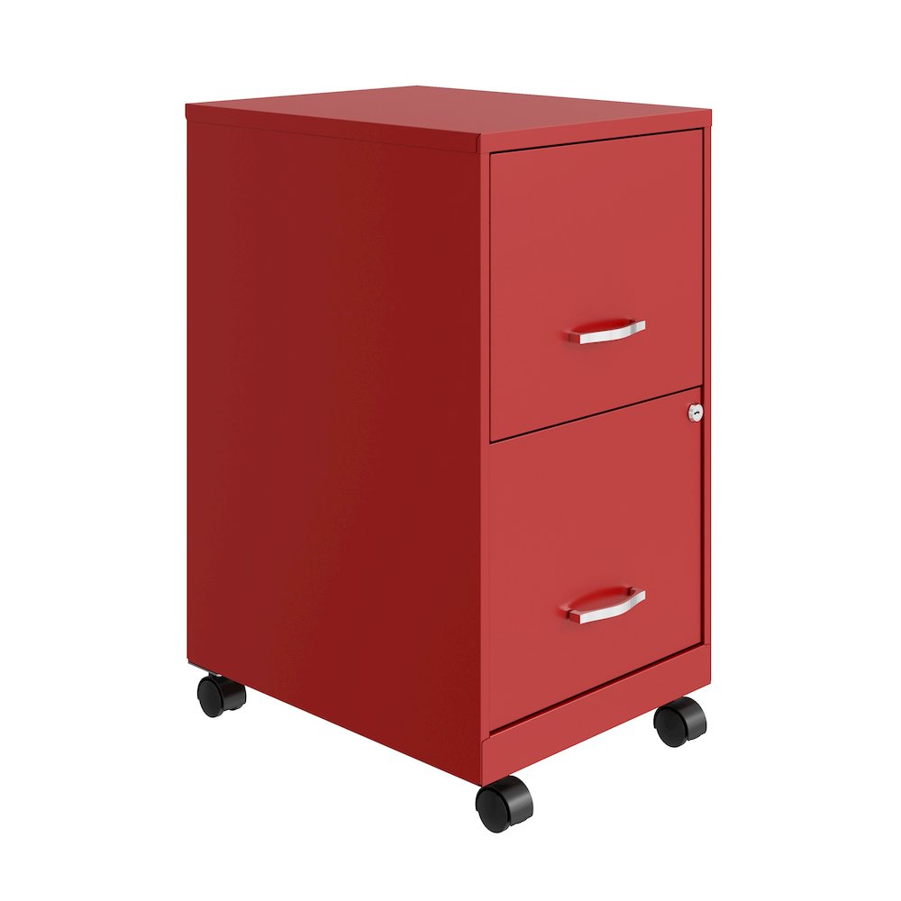 Space Solutions 18" Deep 2 Drawer Vertical File Cabinet, Lava Red. Picture 18
