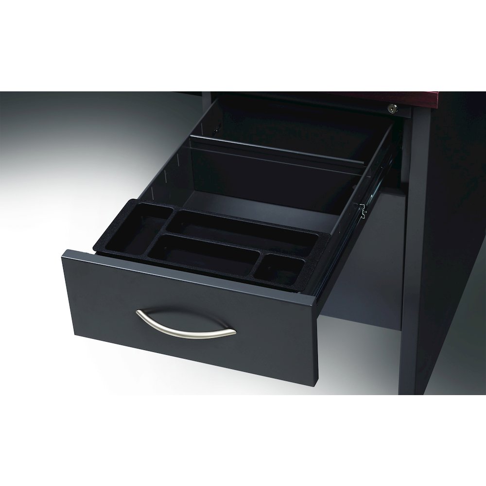 Hirsh Modular Right-Hand File Office Desk 36" Dx72" W, Charcoal/Mahogany. Picture 3