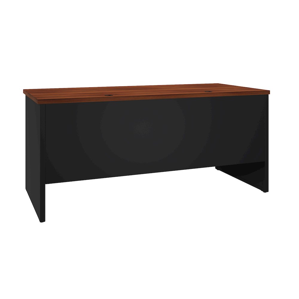 Hirsh Modular Right-Hand File Desk for Office, 30" D x 66" W, Black / Walnut. Picture 4