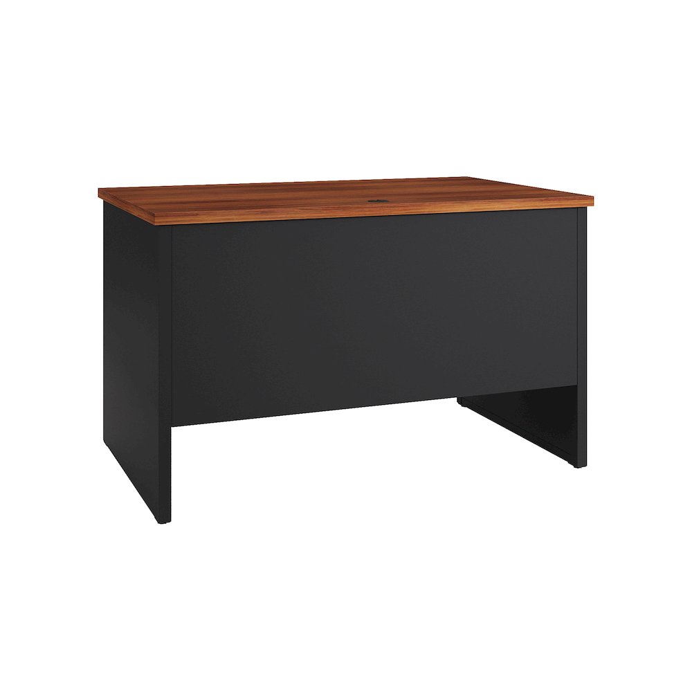 Hirsh Modular Right-Hand File Office Desk, 30" D x 48" W, Black / Walnut. Picture 4