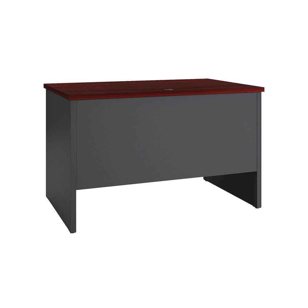 Hirsh Modular Right-Hand File Office Desk, 30" D x 48" W, Charcoal / Mahogany. Picture 4