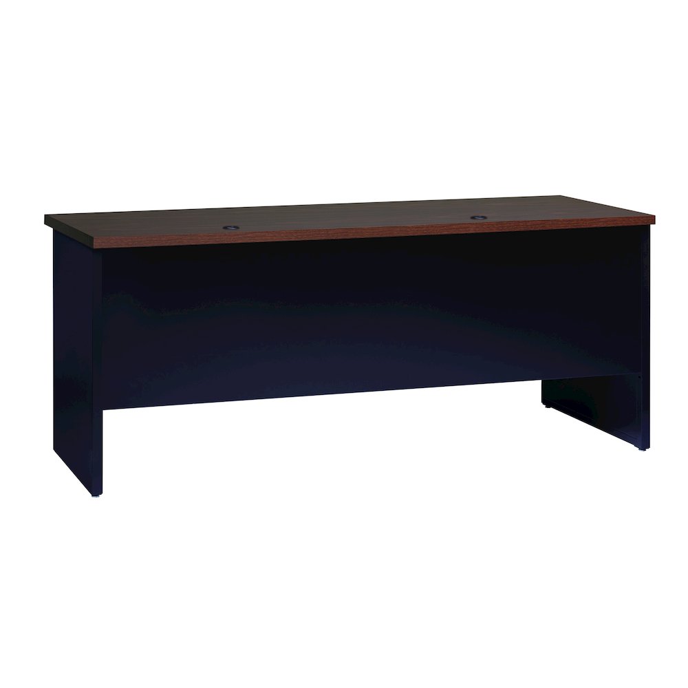 Hirsh 24D x 72W Double Pedestal Office Desk Credenza, Charcoal/Mahogany. Picture 4