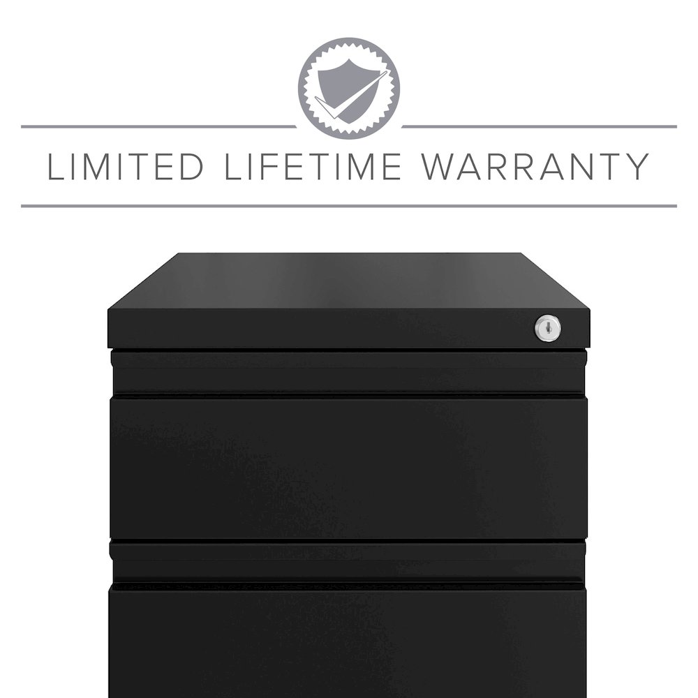 Hirsh 20" Deep Mobile File Cabinet 2 Drawer with XL Backpack Drawer, Black. Picture 16