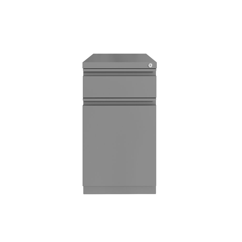 Hirsh 20" Deep Mobile File Cabinet 2 Drawer XL Backpack Drawer, Arctic Silver. Picture 1