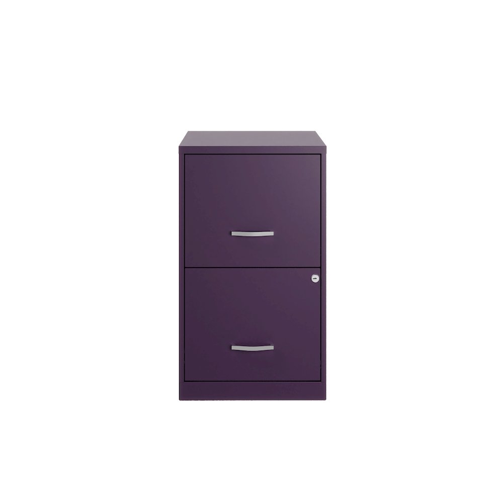 Space Solutions 18" Deep 2 Drawer Vertical File Cabinet, Midnight Purple. Picture 1
