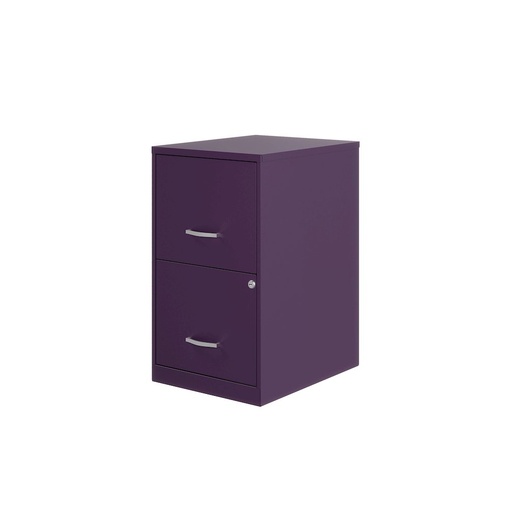 Space Solutions 18" Deep 2 Drawer Vertical File Cabinet, Midnight Purple. Picture 2