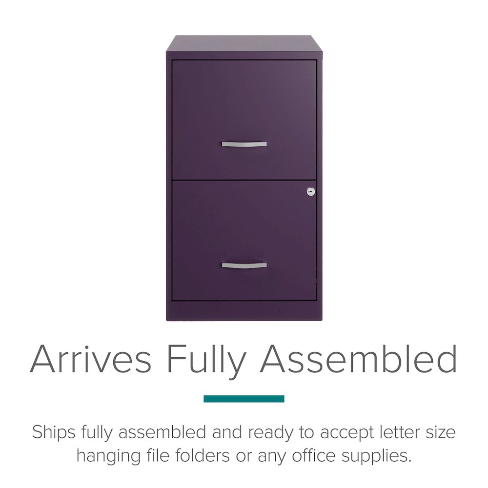 Space Solutions 18" Deep 2 Drawer Vertical File Cabinet, Midnight Purple. Picture 6