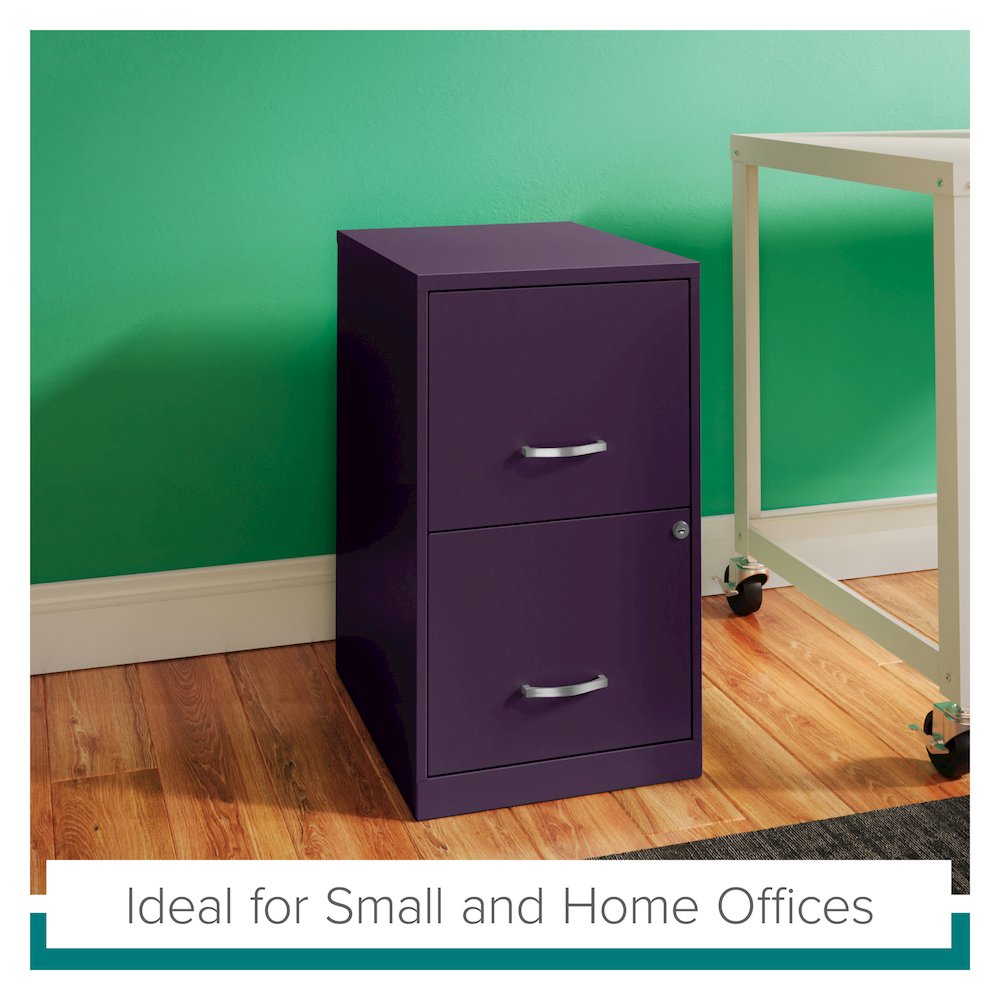 Space Solutions 18" Deep 2 Drawer Vertical File Cabinet, Midnight Purple. Picture 16
