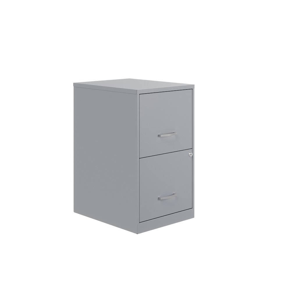 Space Solutions 18" Deep 2 Drawer Letter Width Vertical File Cabinet, Platinum. Picture 18