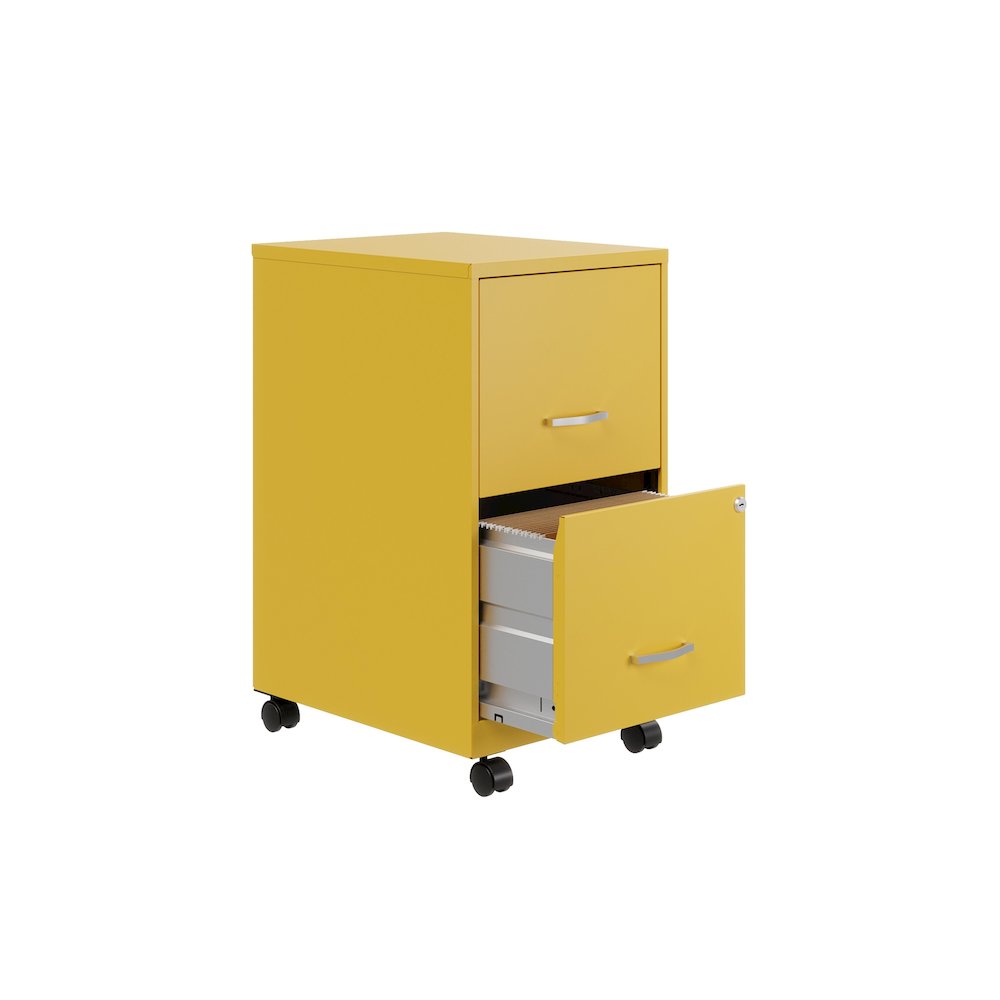 Space Solutions 18" Deep 2 Drawer Vertical File Cabinet, Goldfinch. Picture 3