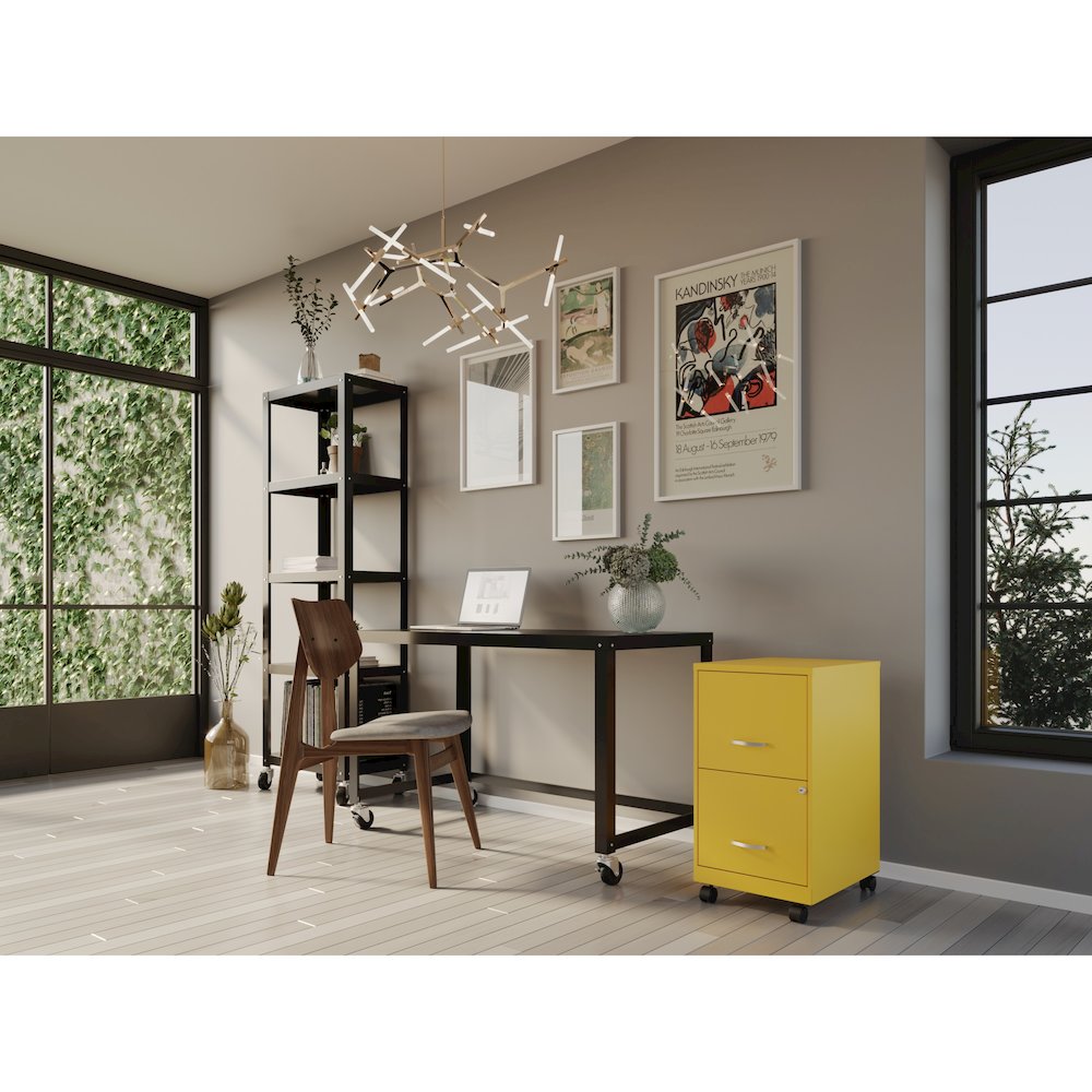 Space Solutions 18" Deep 2 Drawer Vertical File Cabinet, Goldfinch. Picture 5