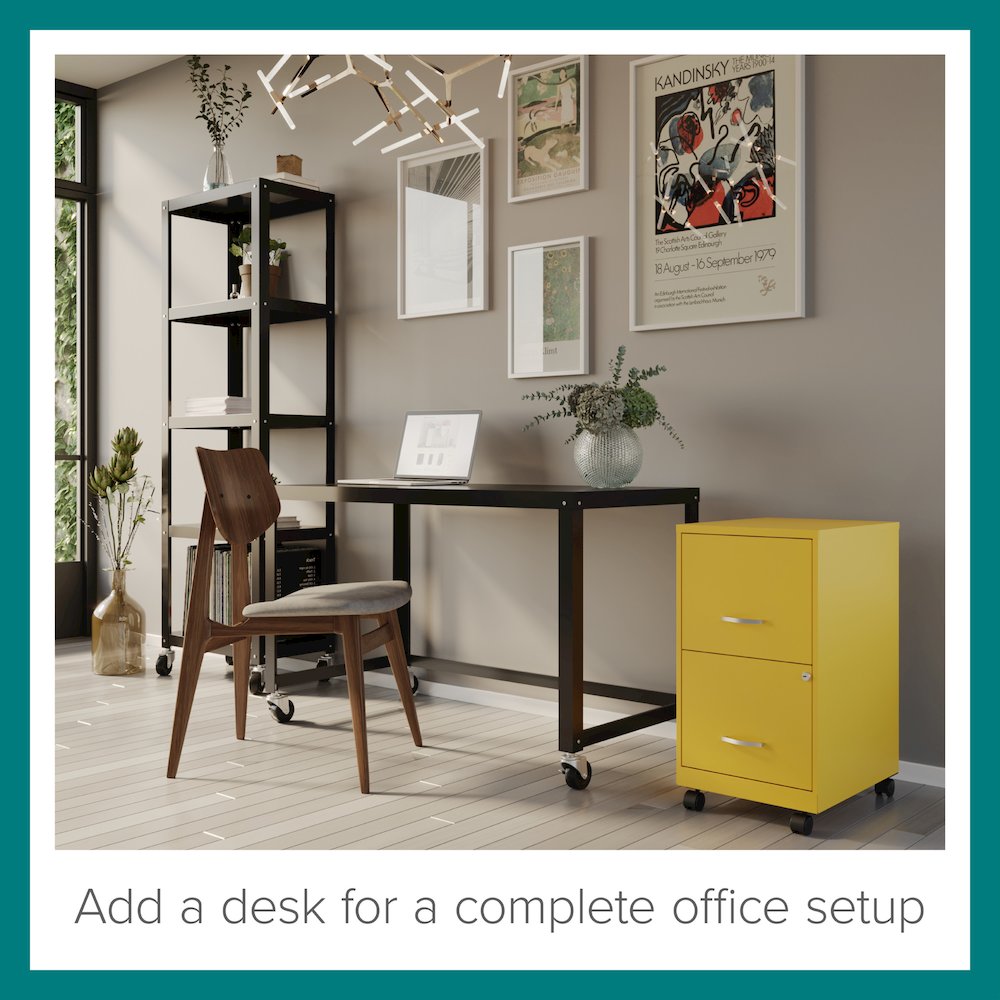 Space Solutions 18" Deep 2 Drawer Vertical File Cabinet, Goldfinch. Picture 8