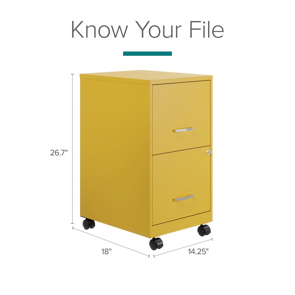Space Solutions 18" Deep 2 Drawer Vertical File Cabinet, Goldfinch. Picture 9