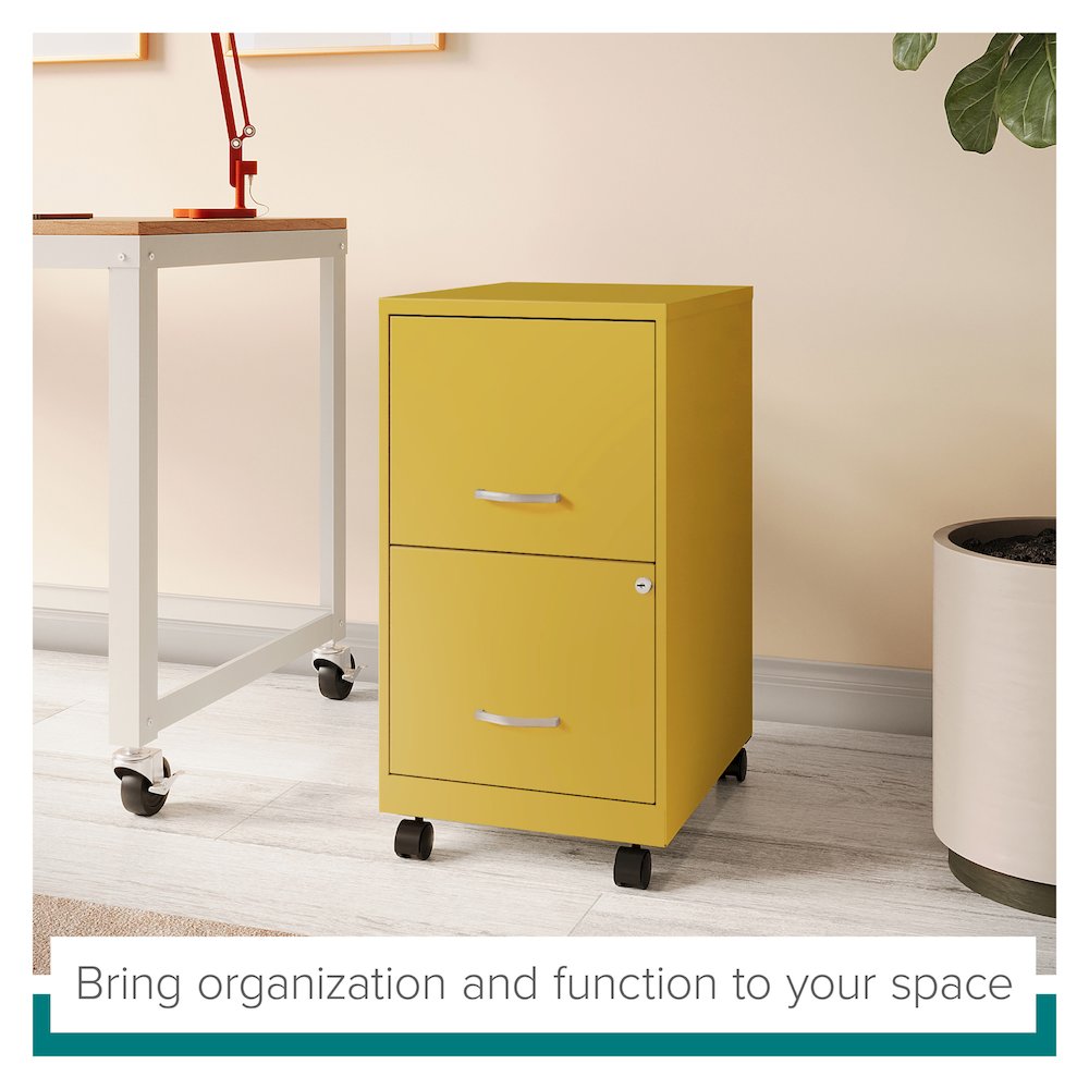 Space Solutions 18" Deep 2 Drawer Vertical File Cabinet, Goldfinch. Picture 11