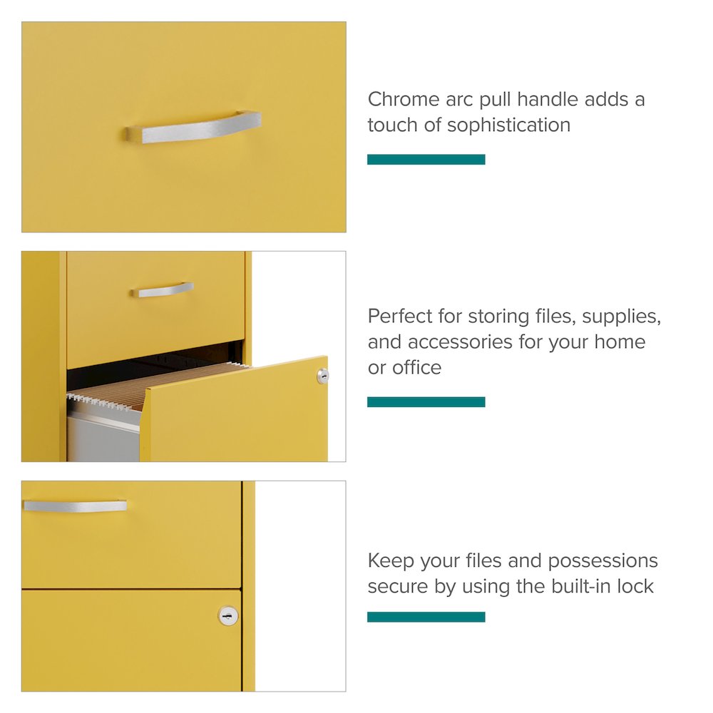 Space Solutions 18" Deep 2 Drawer Vertical File Cabinet, Goldfinch. Picture 12