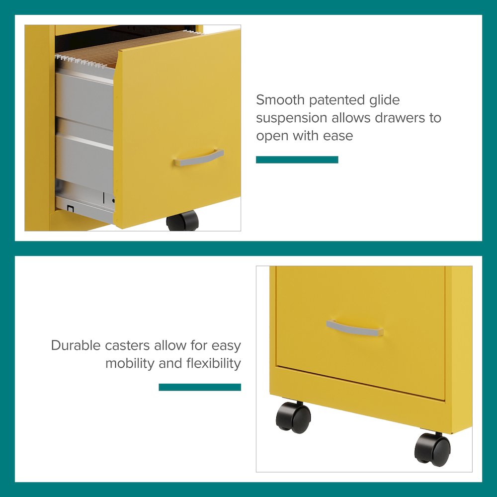 Space Solutions 18" Deep 2 Drawer Vertical File Cabinet, Goldfinch. Picture 14