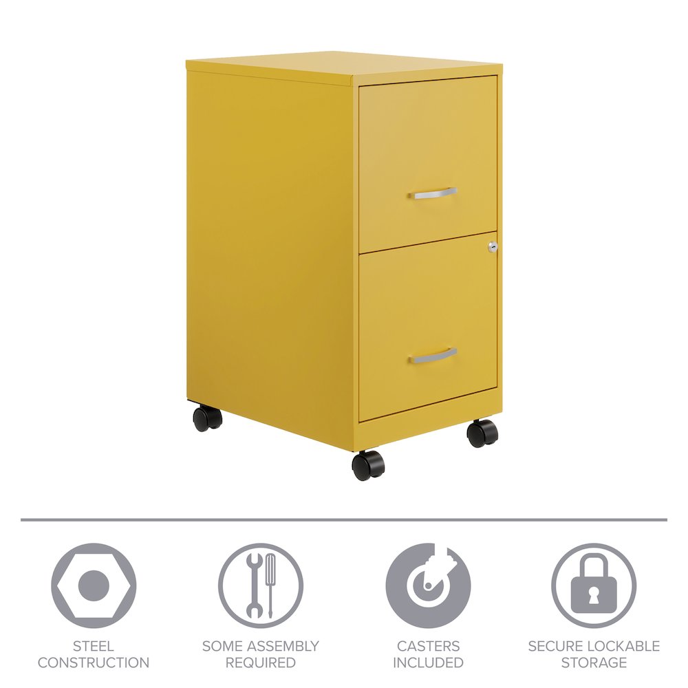 Space Solutions 18" Deep 2 Drawer Vertical File Cabinet, Goldfinch. Picture 15