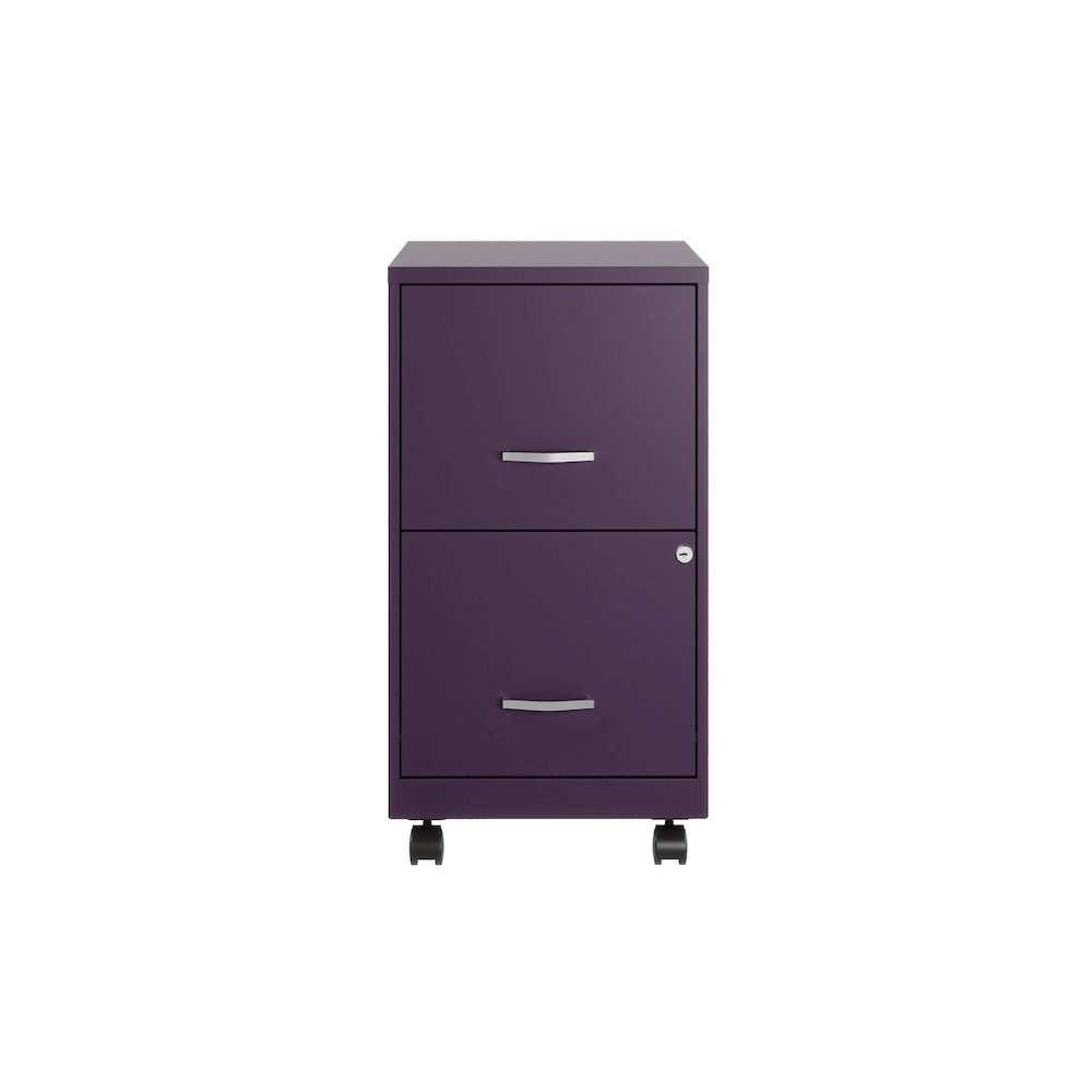 Space Solutions 18" Deep 2 Drawer Vertical File Cabinet, Midnight Purple. Picture 1