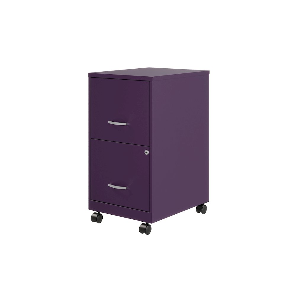 Space Solutions 18" Deep 2 Drawer Vertical File Cabinet, Midnight Purple. Picture 2