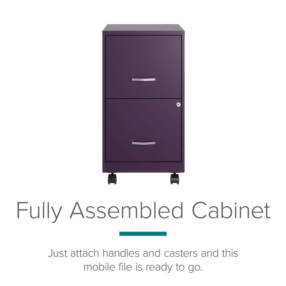 Space Solutions 18" Deep 2 Drawer Vertical File Cabinet, Midnight Purple. Picture 6