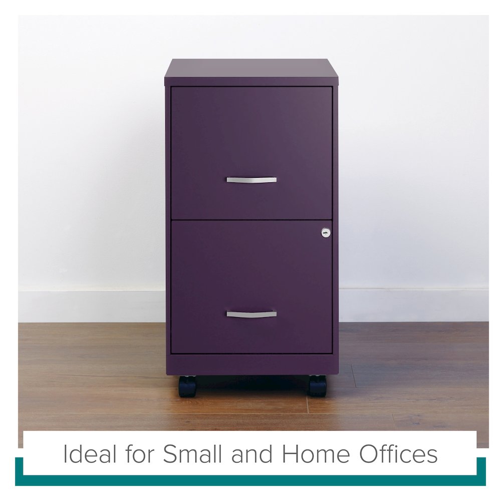 Space Solutions 18" Deep 2 Drawer Vertical File Cabinet, Midnight Purple. Picture 16
