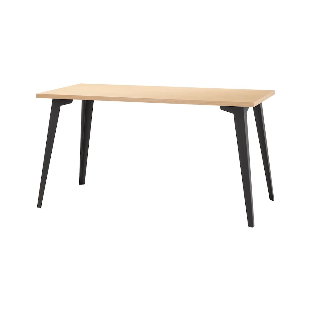 Orison Office 27x57 Mid Century Modern Desk, Black / Platinum Oak. Picture 4