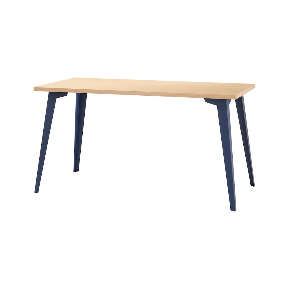 Orison Office 27x57 Mid Century Modern Desk, Navy / Platinum Oak. Picture 4