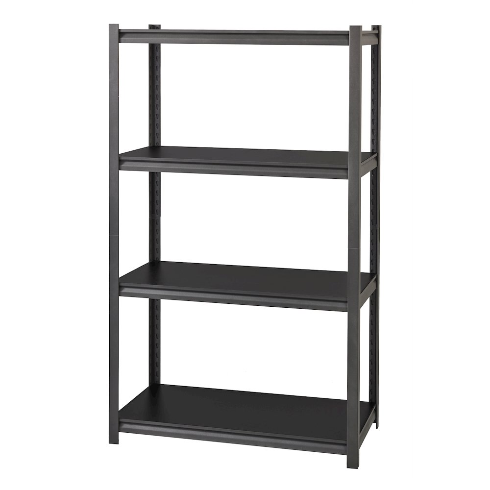 Iron Horse Riveted Steel Shelving 4-Shelf Unit, 18Dx36Wx60H, Gunmetal Gray/Black. Picture 2