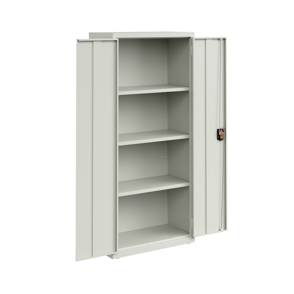 Hirsh Welded Steel Storage Cabinet with 4 Shelves, 15"Dx30"Wx66"H, Light Gray. Picture 5