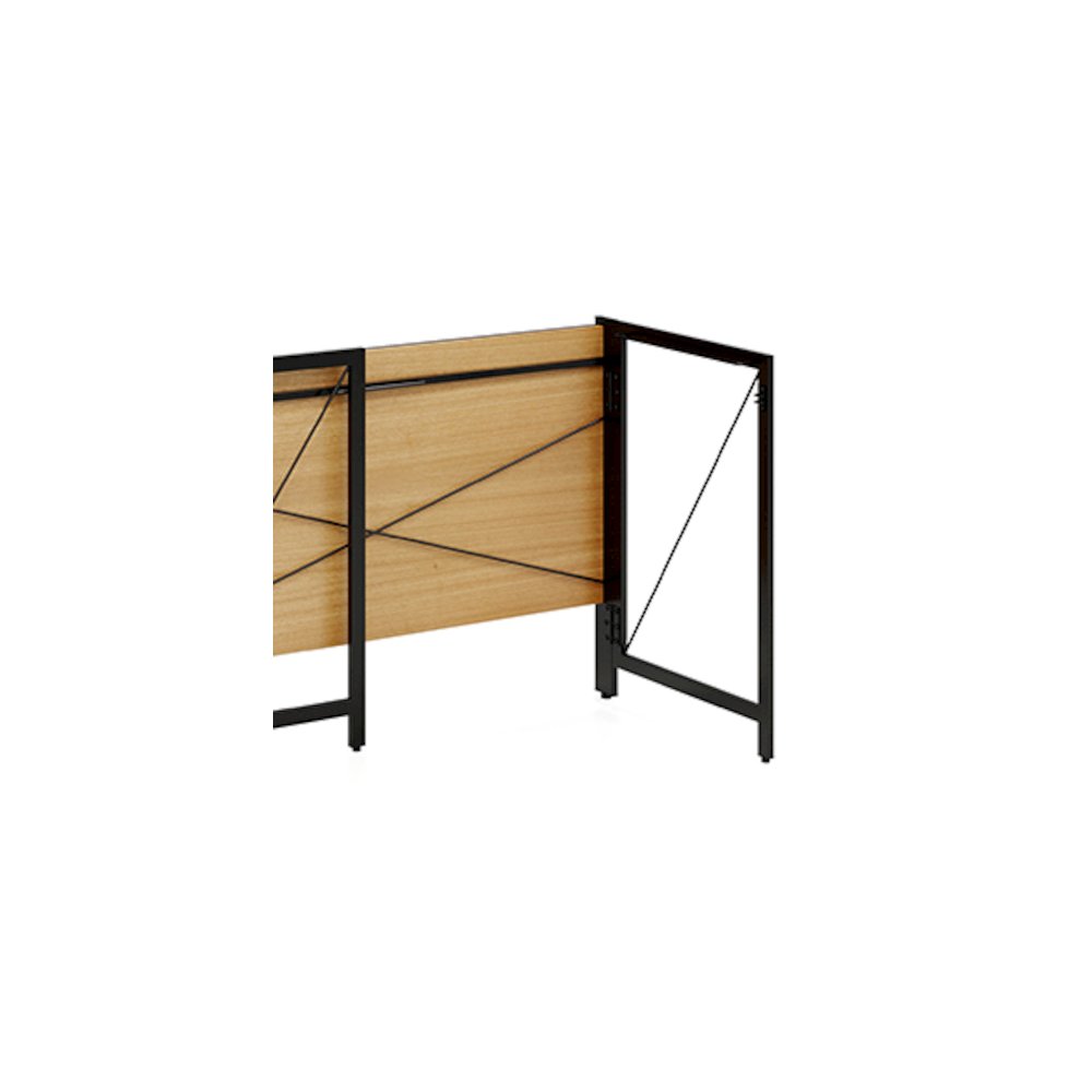 Space Solutions 43 inch Folding Home Office Desk for Home or Office, Black/Teak. Picture 8