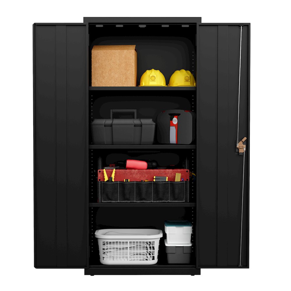 Hirsh Welded Steel Storage Cabinet with 4 Shelves, 15"Dx30"Wx66"H, Black. Picture 10