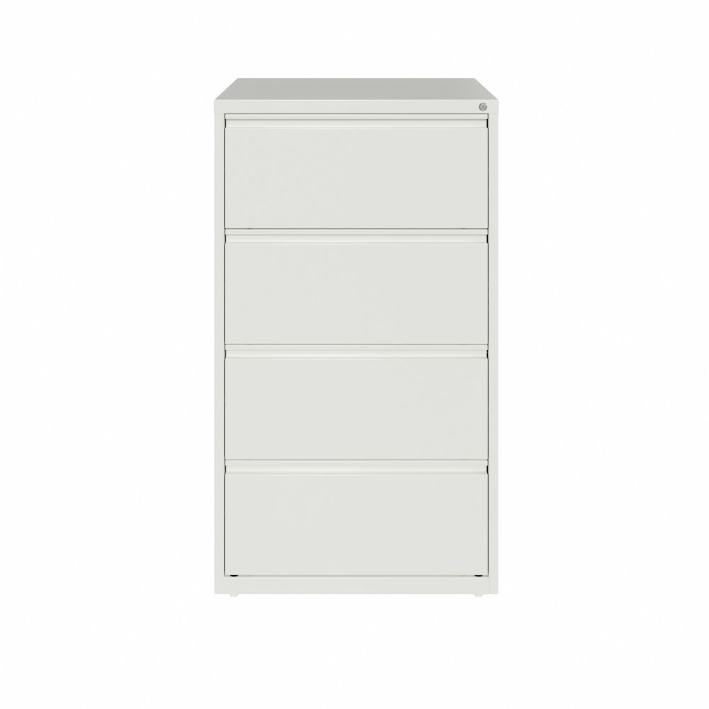 Hirsh 30 Inch Wide 4 Drawer Metal Lateral File Cabinet, White. Picture 3