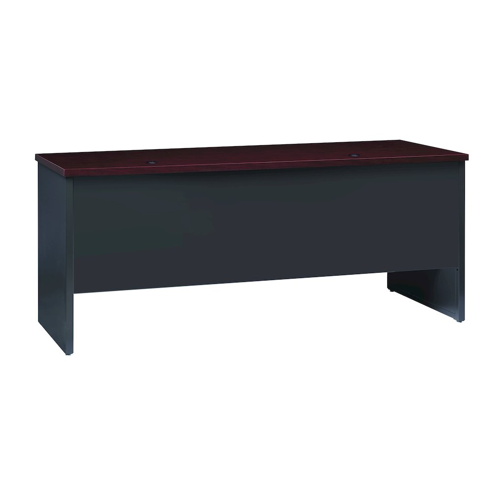 Hirsh 24D x 72W Double Pedestal Office Desk Credenza, Black/Walnut. Picture 4