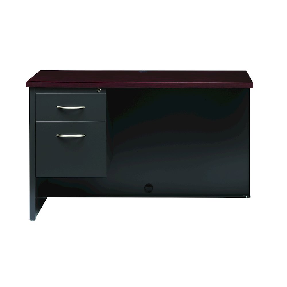 Hirsh 24D x 48W Left Hand Return for Office Desk, Charcoal/Mahogany. Picture 3