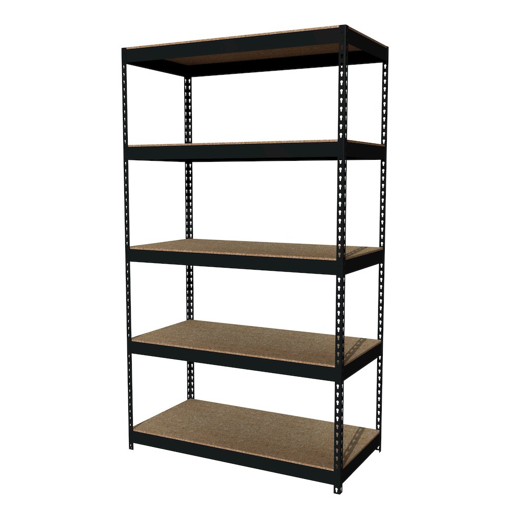 Iron Horse 3800 Riveted Steel Shelving, 5-Shelf, 24Dx48Wx84H, Black. Picture 3