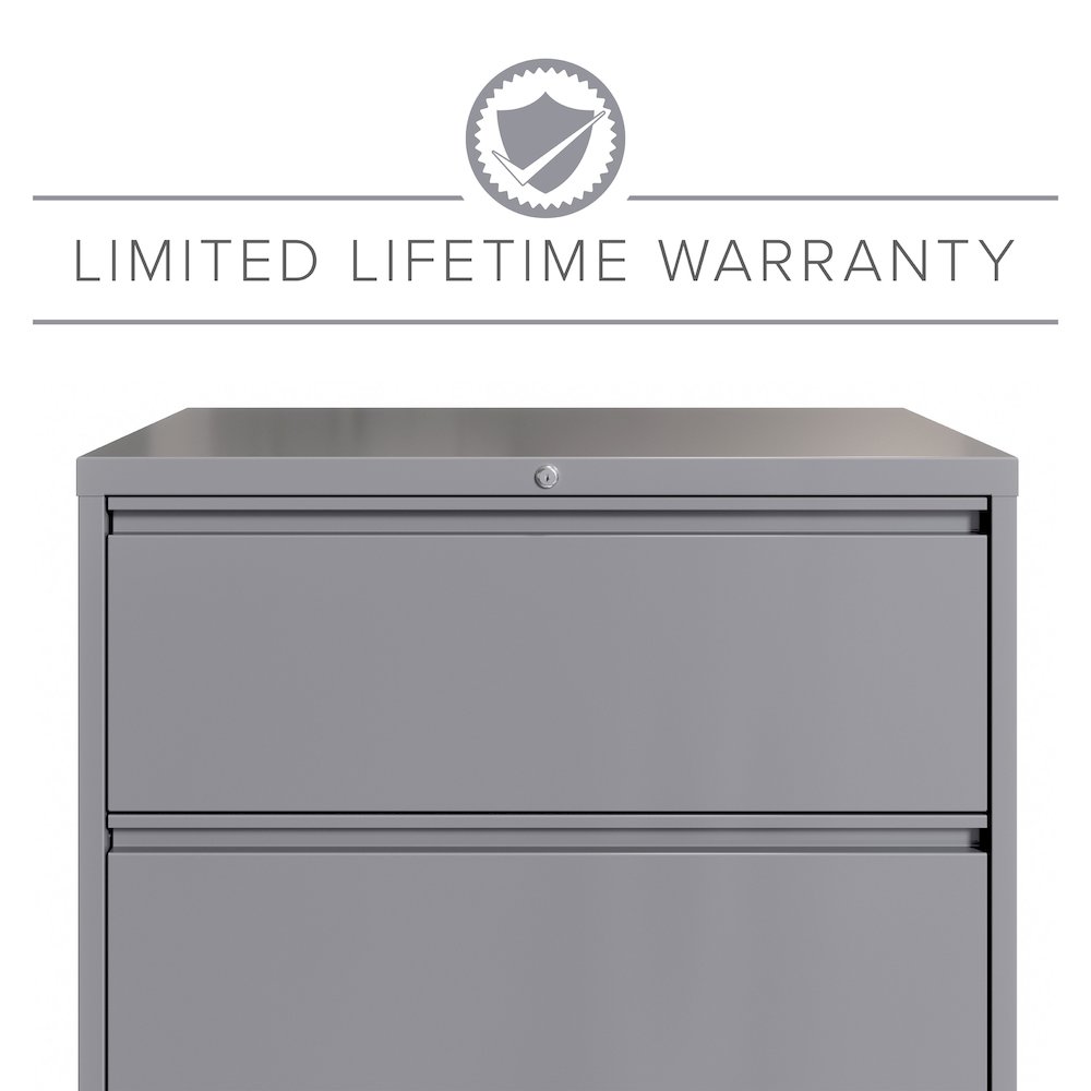 Hirsh 36 Inch Wide 3 Drawer Metal Lateral File Cabinet, Arctic Silver. Picture 13