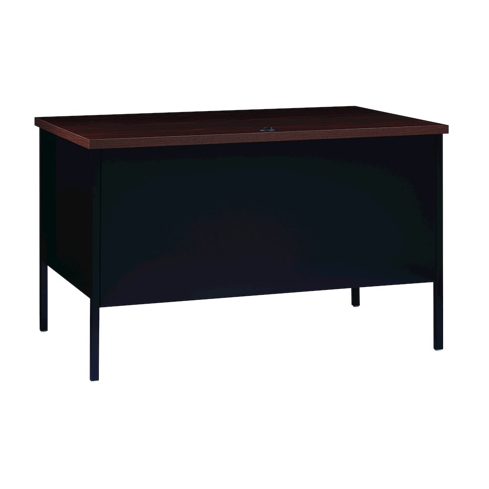Hirsh Right-Hand File Office Desk with Center Drawer, 30" Dx48" W, Black/Walnut. Picture 5