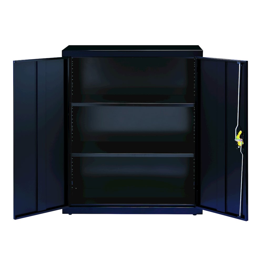 Hirsh Welded Steel Storage Cabinet with 2 Shelves, 18"Dx36"Wx42"H, Black. Picture 5