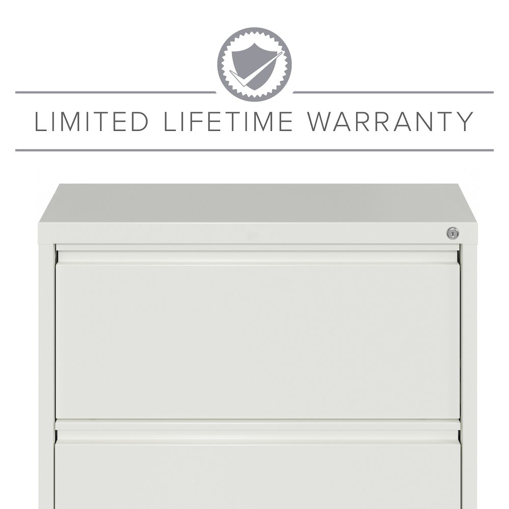 Hirsh 30 Inch Wide 4 Drawer Metal Lateral File Cabinet, White. Picture 14