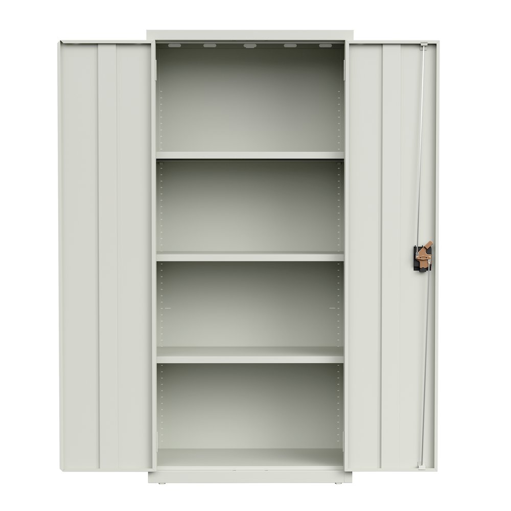 Hirsh Welded Steel Storage Cabinet with 4 Shelves, 15"Dx30"Wx66"H, Light Gray. Picture 6